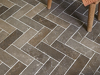 Corfe limestone tumbled brick natural stone - Premium bathroom materials Essex luxury stone installation Bowman Bathrooms