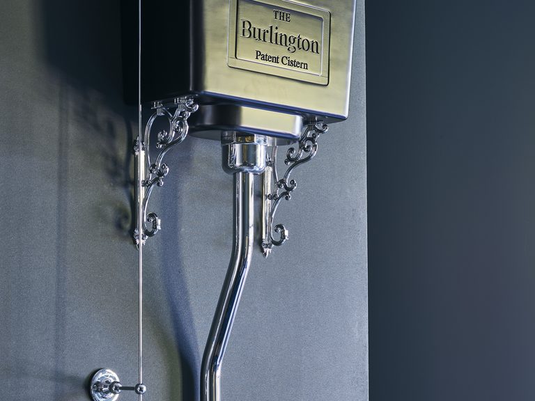 Burlington high-level WC with dual flush aluminium cistern