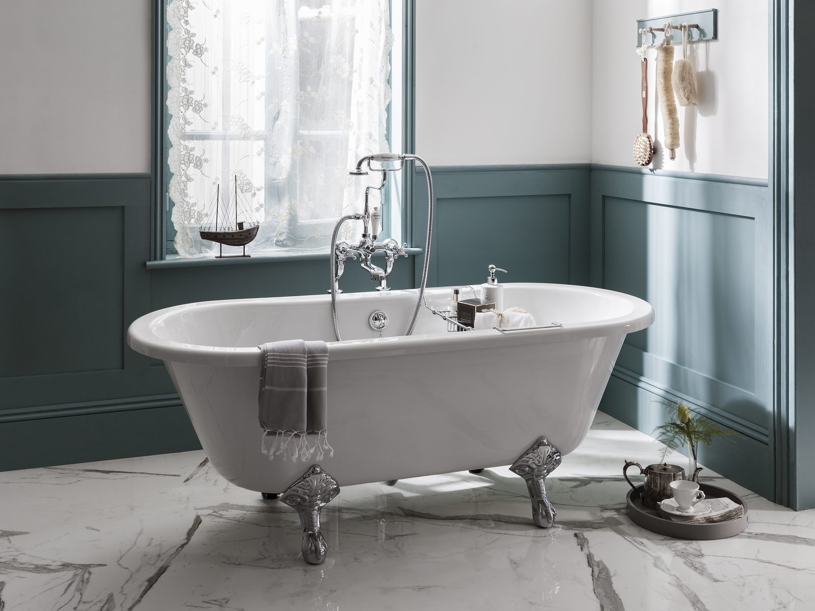 Burlington Windsor double-ended freestanding bath in a luxury finished scheme - the kind of considered result that lands when a 14-step planning checklist runs to sign-off before any product is ordered