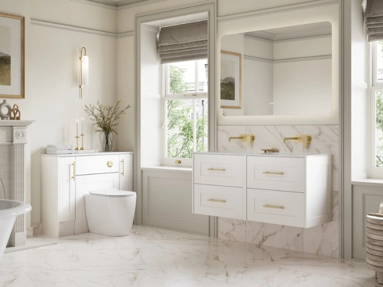 Luxury Calypso vanity furniture in elegant bathroom installation by Bowman Bathrooms Essex