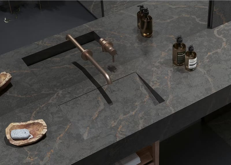 Cosentino Bohemian Flame surface styling in an Essex bathroom