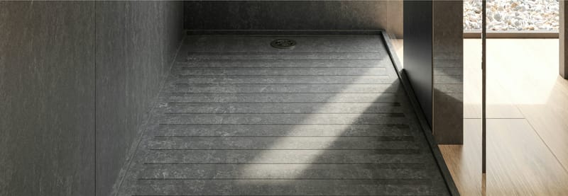 Cosentino Earthic shower tray surface in an Essex bathroom