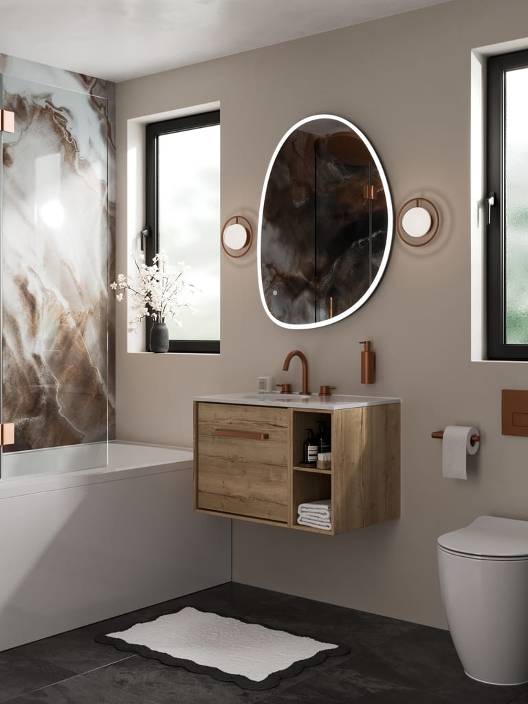 Crosswater Asura 8 bronze shower enclosure in a luxury Essex bathroom