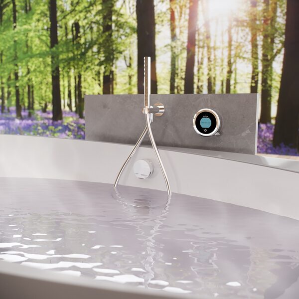 Elisa smart showering control interface with refined bathroom finish