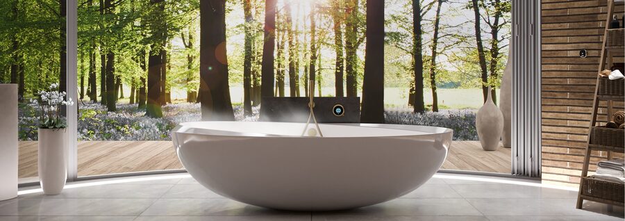 Elisa smart showering lifestyle bathroom scene for Essex installations