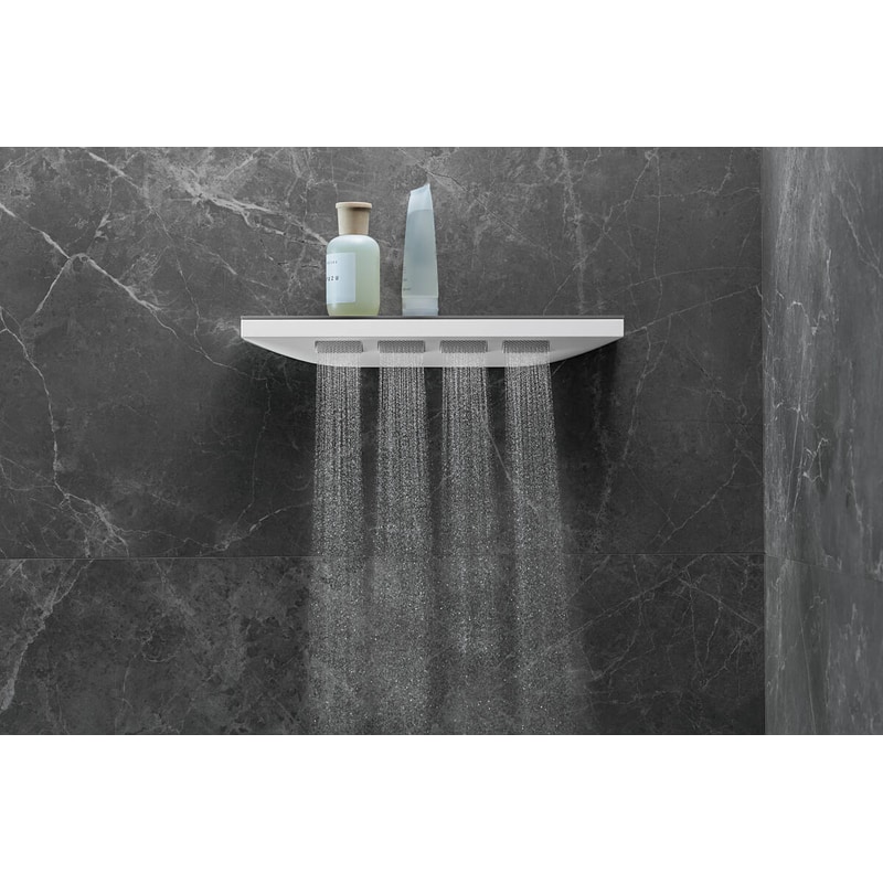 Hansgrohe Axor designer brassware close-up - the most expensive single line of a UK luxury bathroom specification, where special finishes can add 15-25% over standard chrome and 8-14 weeks of lead time
