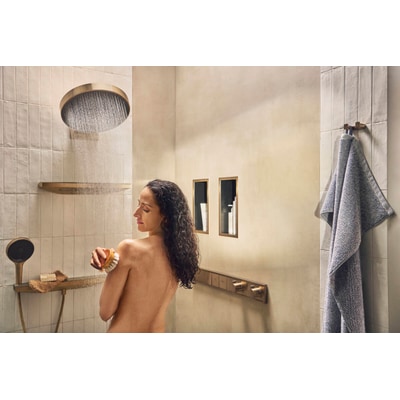 Hansgrohe Crometta shower rail kit with Select button and QuickClean nozzles