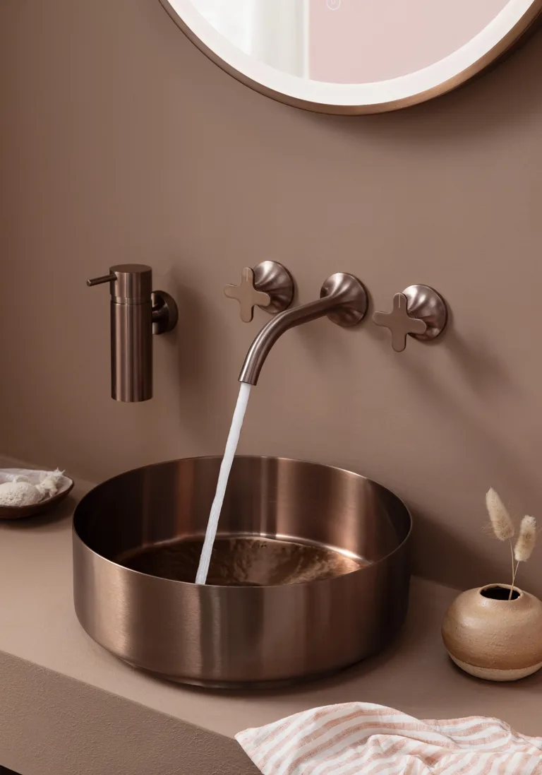JTP VOS brushed brass basin mixer - warm metallic finish at Bowmans in Essex