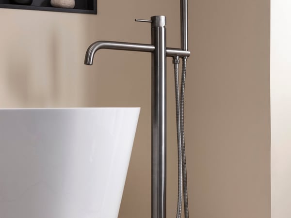 JTP VOS Collection coordinated brassware set in brushed black finish - luxury bathroom design by Bowmans Essex