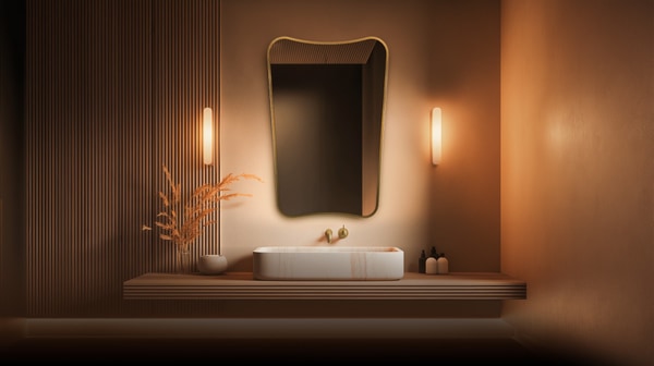 Origins Living Claris oblong mirror styling for Essex bathrooms