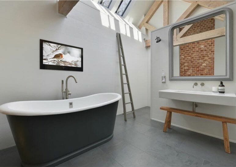ProofVision bathroom TV in a luxury Essex bathroom
