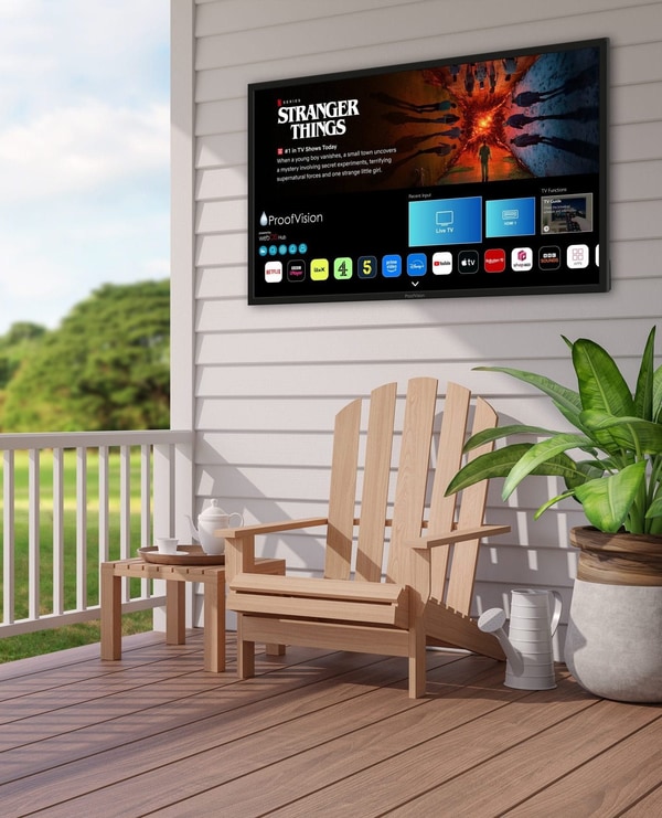 ProofVision lifestyle bathroom TV in a luxury Essex bathroom