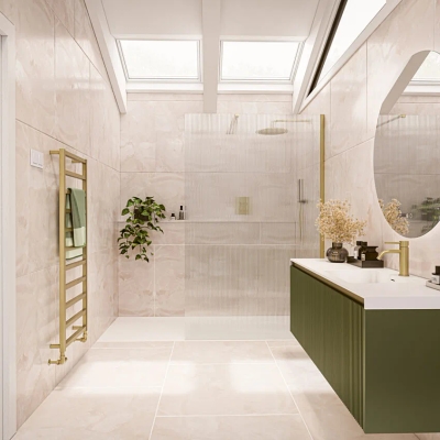 Tissino designer heated towel rail - contemporary bathroom heating at Bowmans Essex