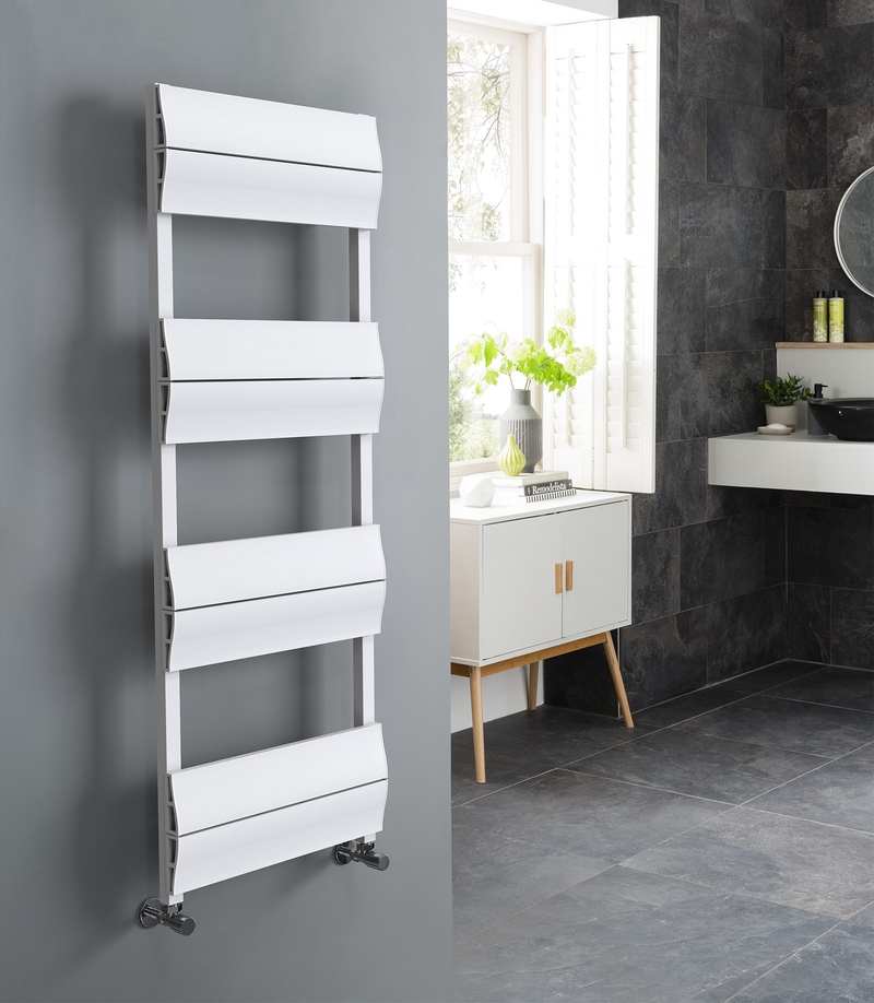 Vogue UK Morven radiator in white finish for Essex bathrooms