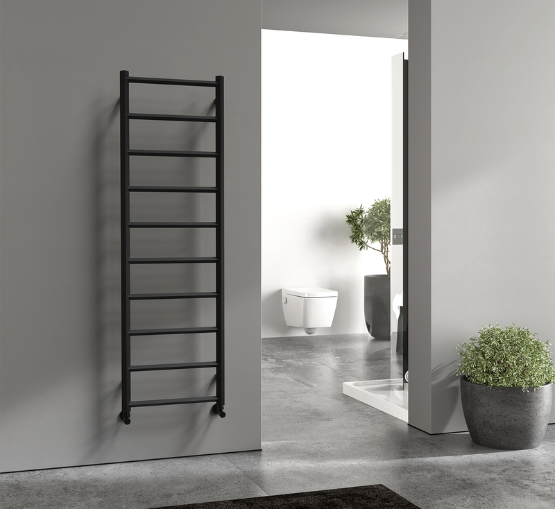 Vogue UK Rhomba radiator in black finish for Essex bathrooms