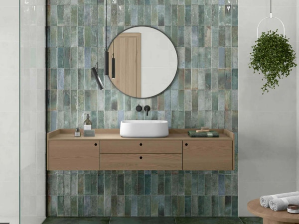 Aqua2 Artsquare tiles by Waxman Ceramics in Essex