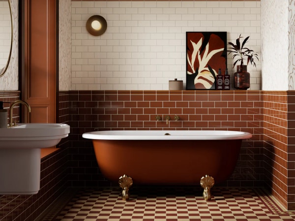 Windsor Osborne Caramel tiles by Waxman Ceramics in Essex