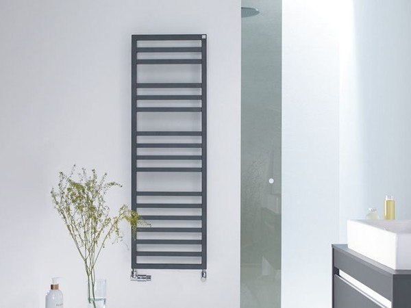 Zehnder Quaro Spa heated towel rail in an Essex bathroom
