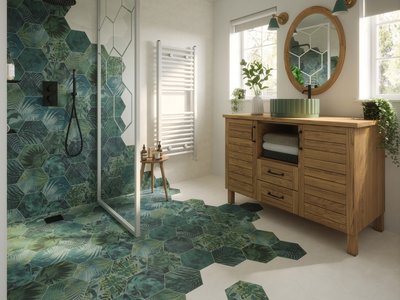 Artistic tiles and creative pattern work for colourful bathrooms Essex - Bowman Bathrooms