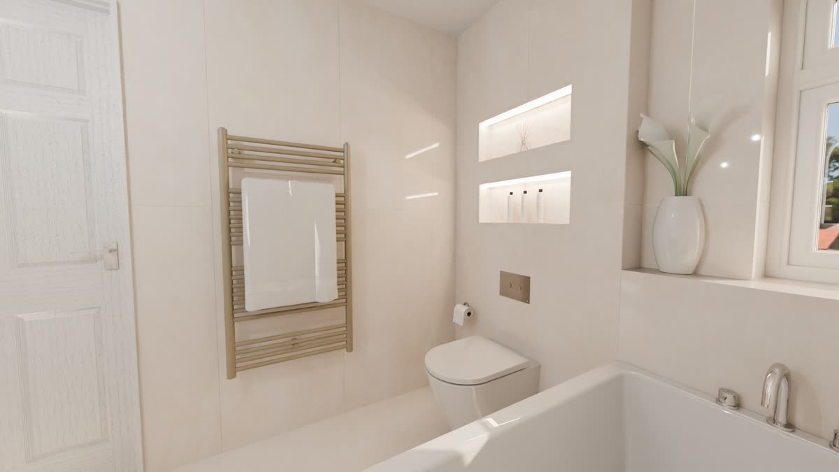 3D bathroom design render — Bowmans project 01