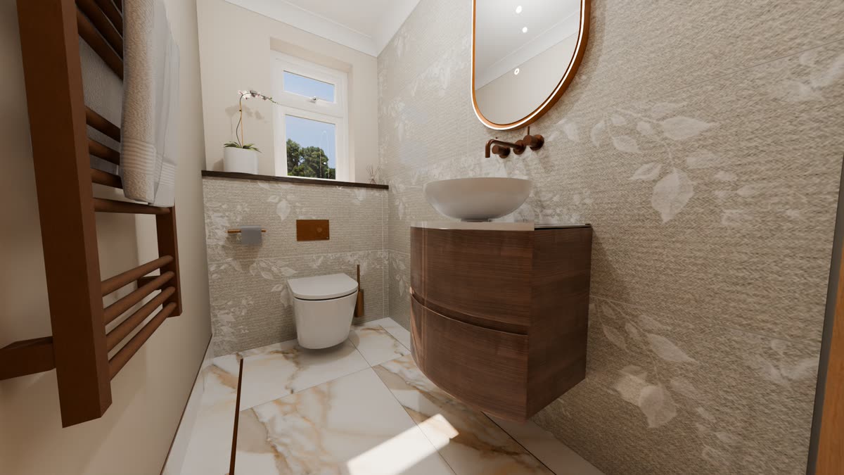 3D bathroom design render — Bowmans project 02