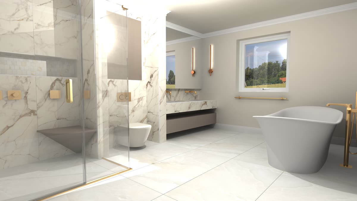 3D bathroom design render — Bowmans project 05