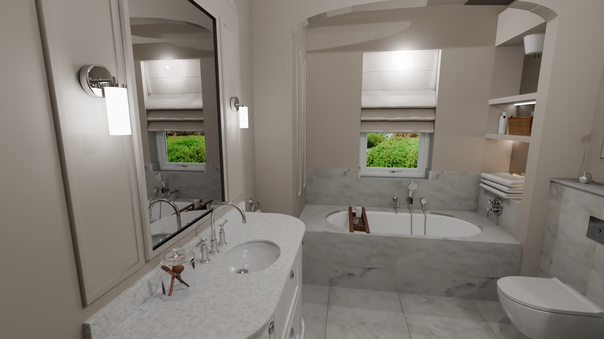 3D bathroom design render — Bowmans project 07