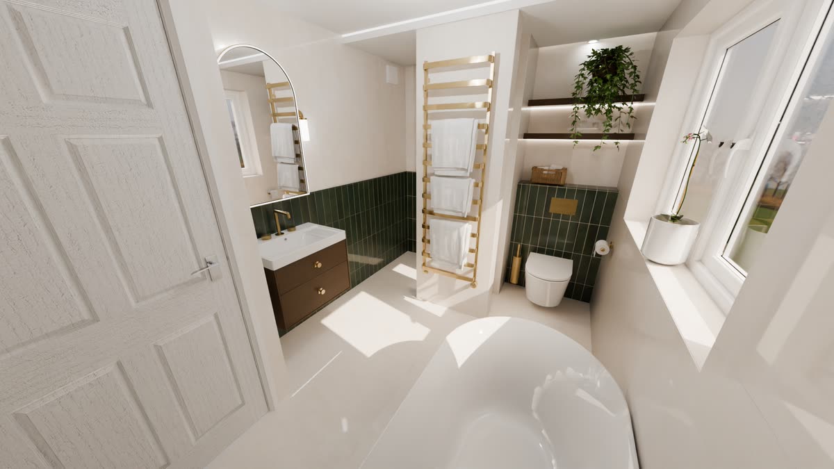 3D bathroom design render — Bowmans project 10