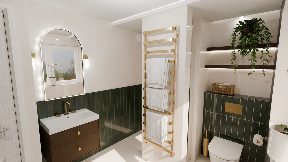 3D bathroom design render — Bowmans project 12