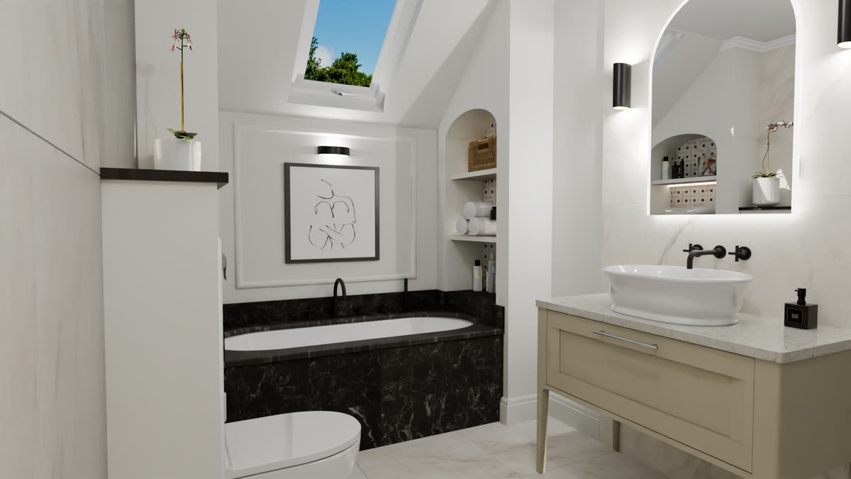 3D bathroom design render — Bowmans project 13