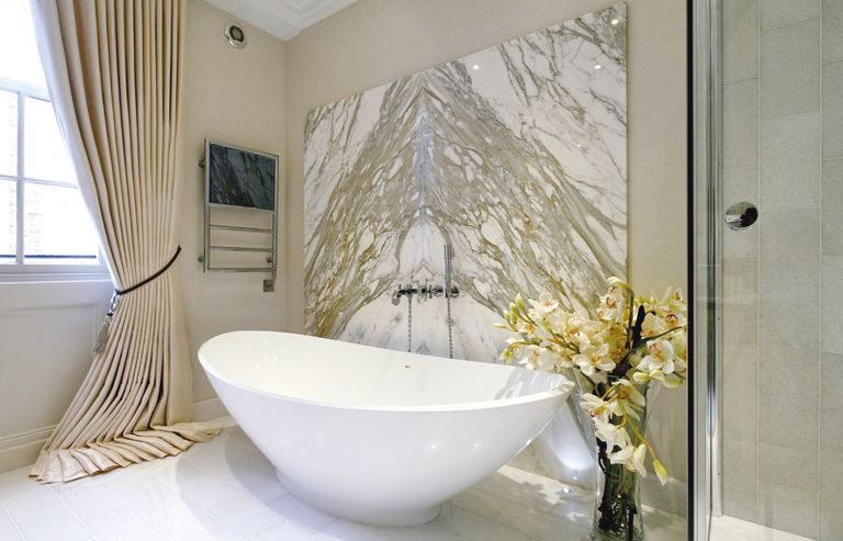 BC Designs freestanding bath in a thoughtfully designed bathroom interior by Bowmans Essex