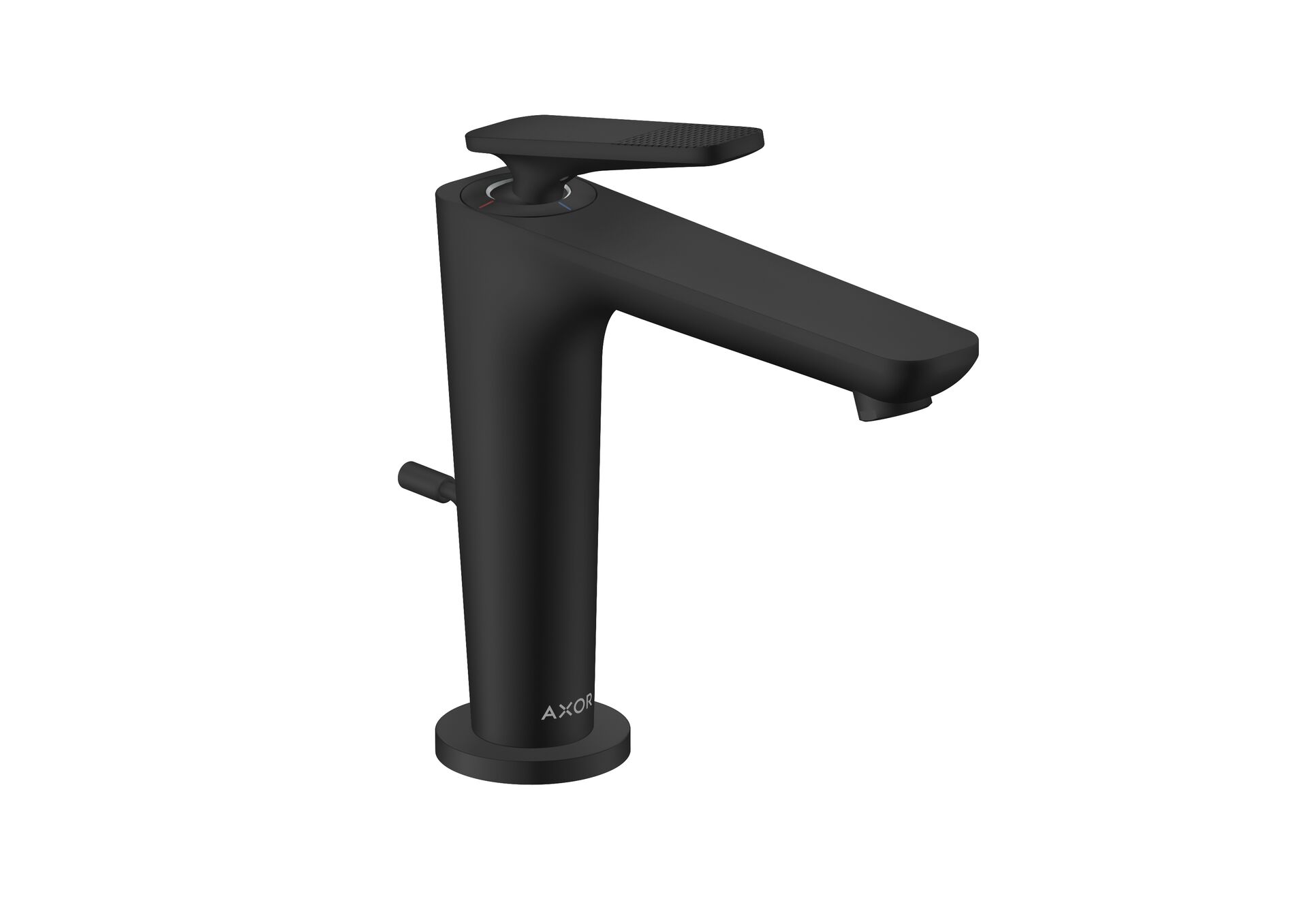 AXOR Citterio C 125 basin mixer with cubic-cut handle in Matt Black