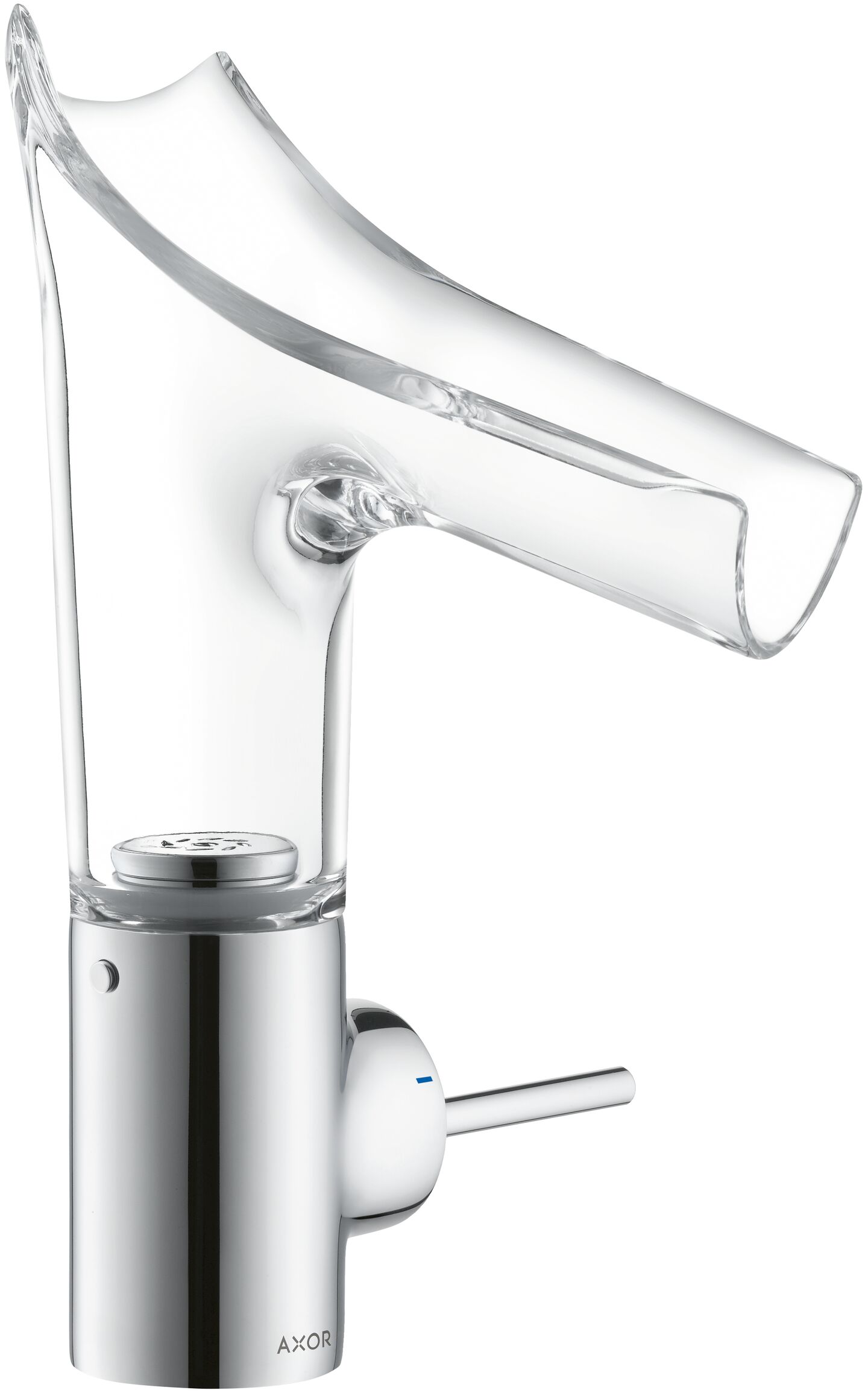 AXOR Starck V 140 glass basin mixer with Chrome base