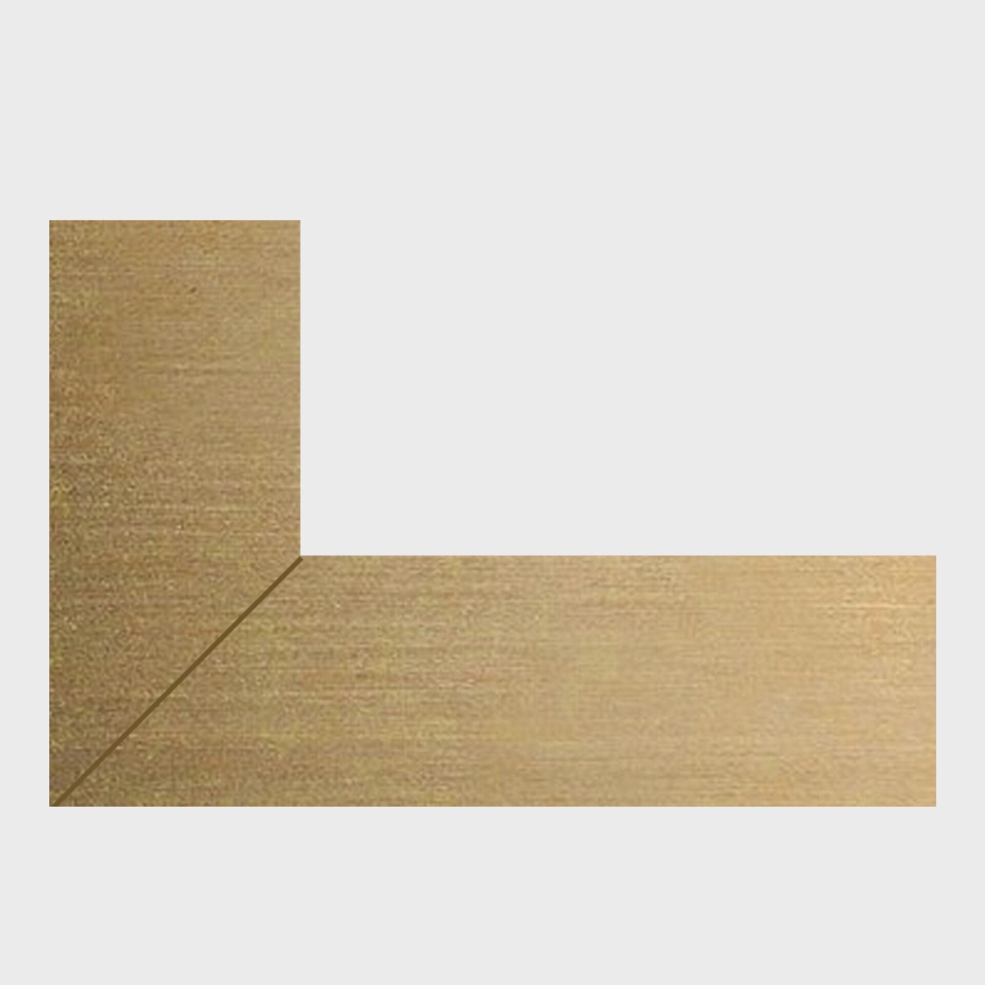 Corner detail of the HiB Vanquish Brushed Brass trim