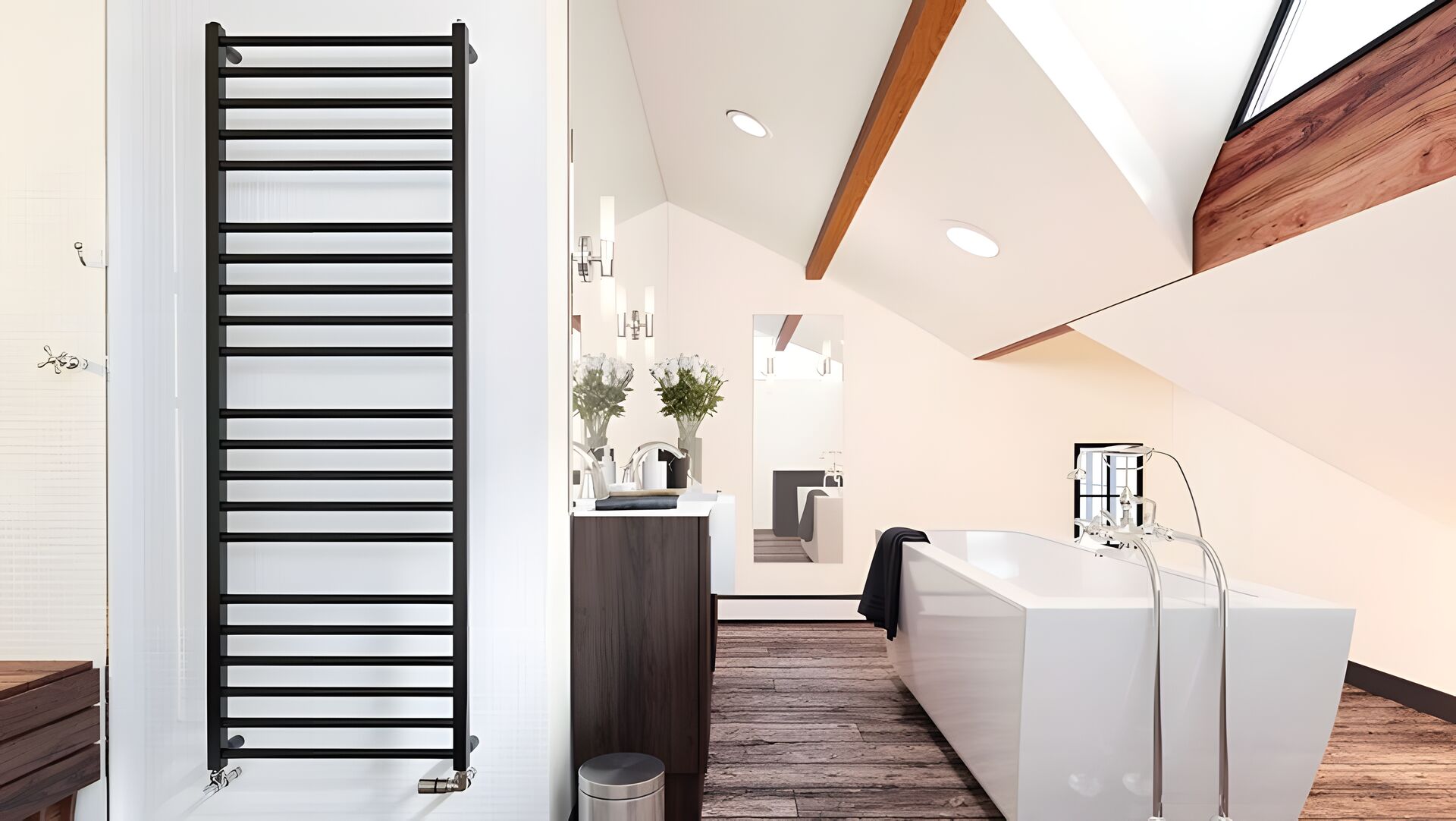 Zehnder Stellar Spa towel radiator in Traffic Black