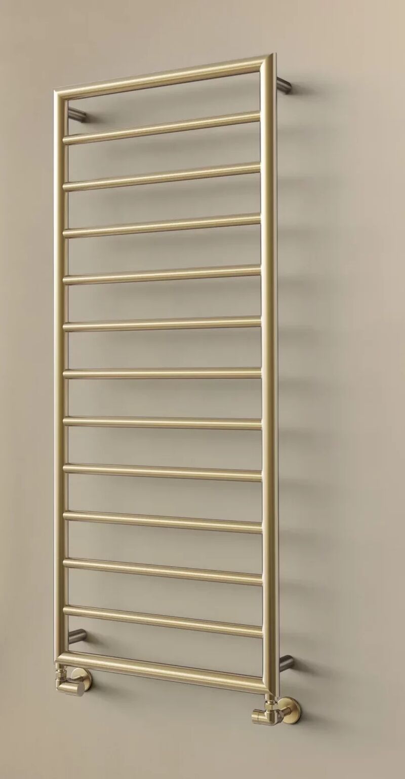 Vogue UK brushed-brass heated towel radiator