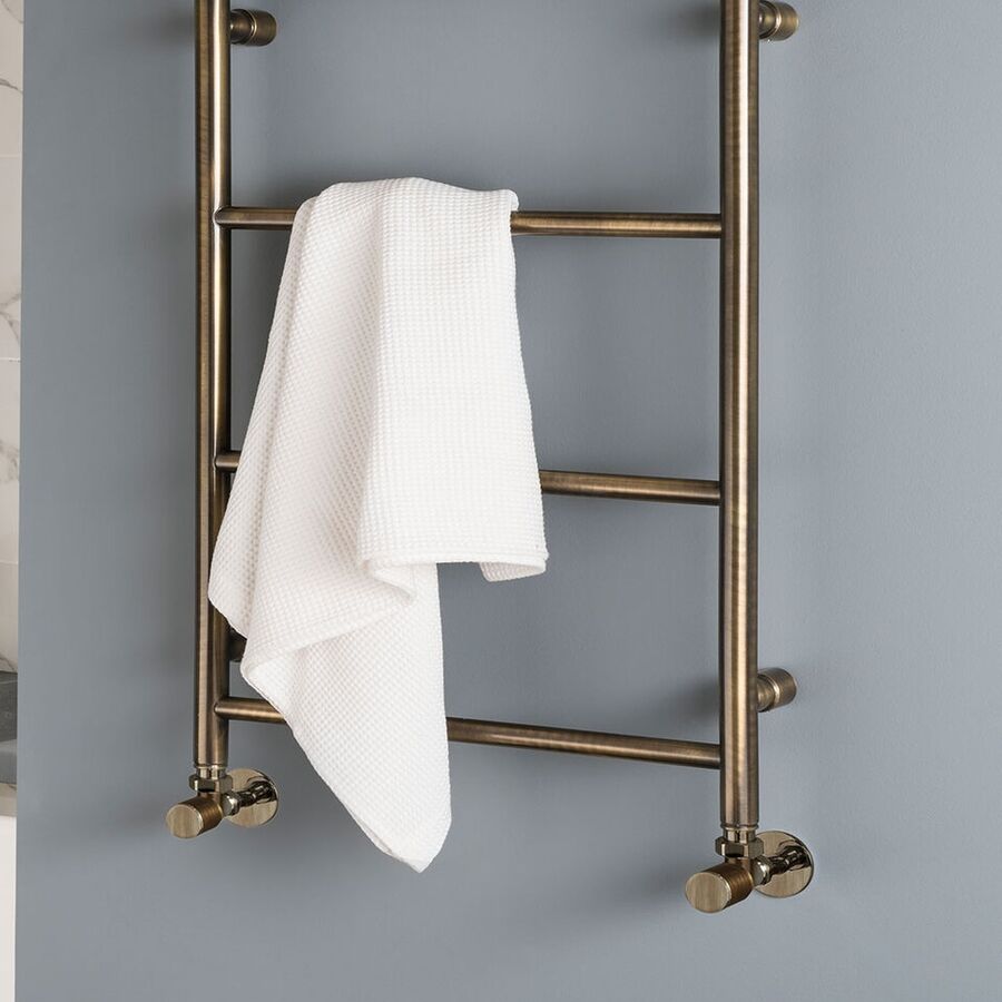 Vogue UK antique-brass heated towel rail