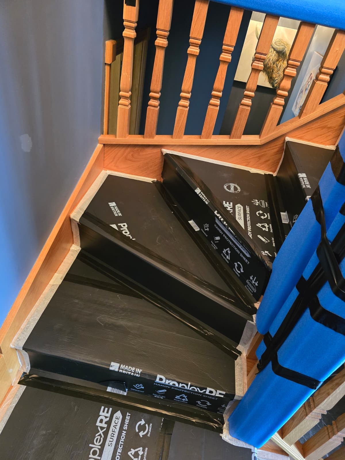 Carpet and floor protection during luxury bathroom installation in Braintree Essex