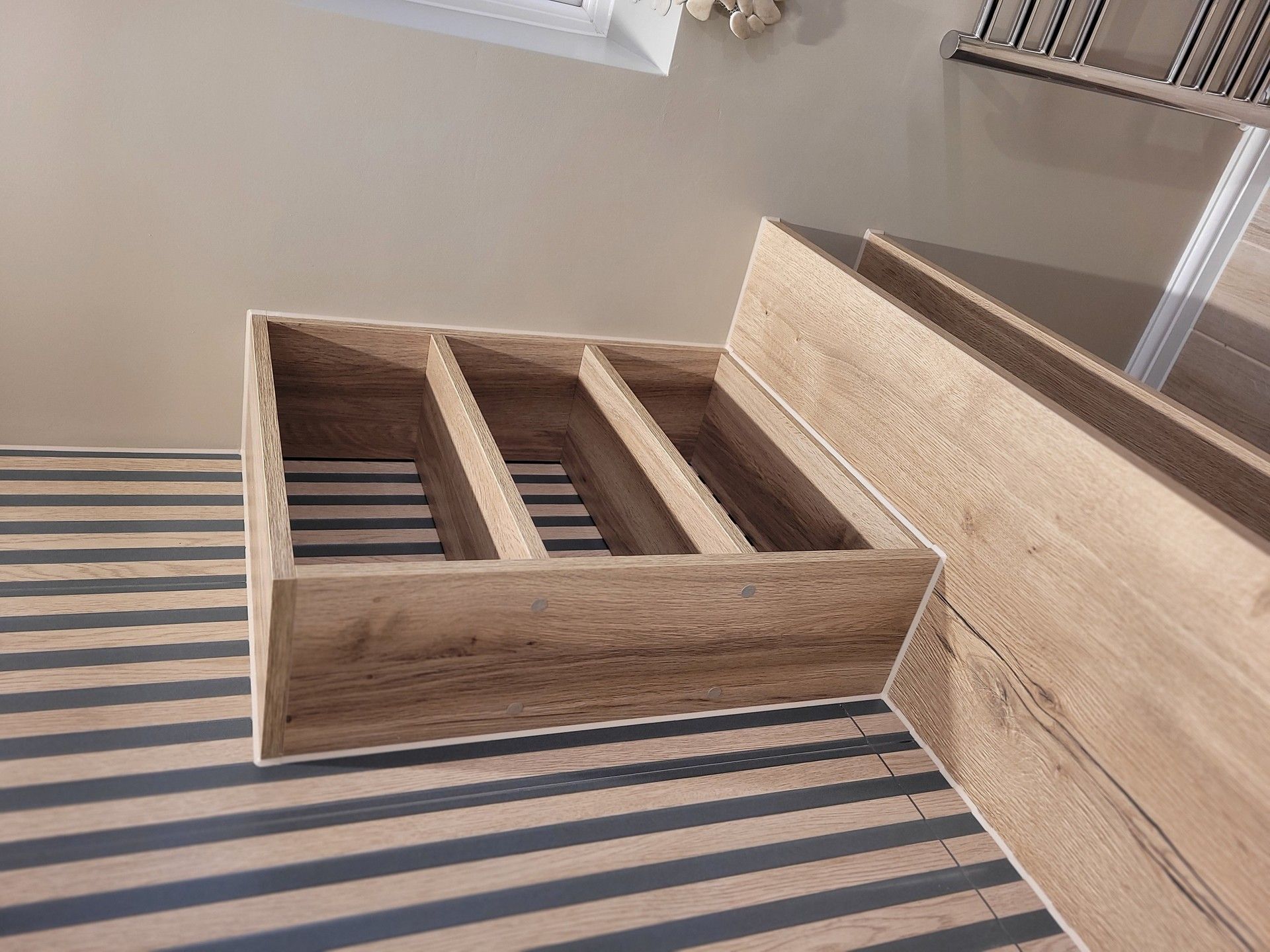 Bespoke shelving with Roper Rhodes furniture - Benfleet master ensuite by Bowmans