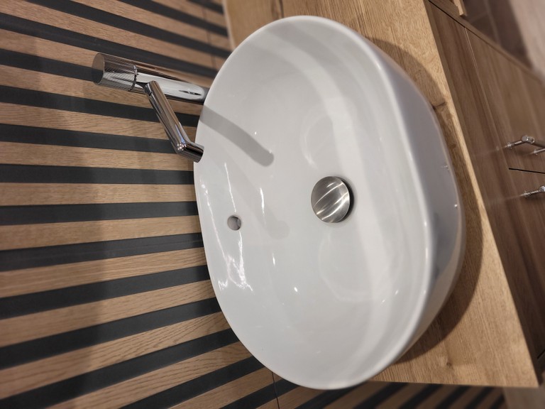 Master ensuite in nearby Benfleet with countertop basin and chrome brassware