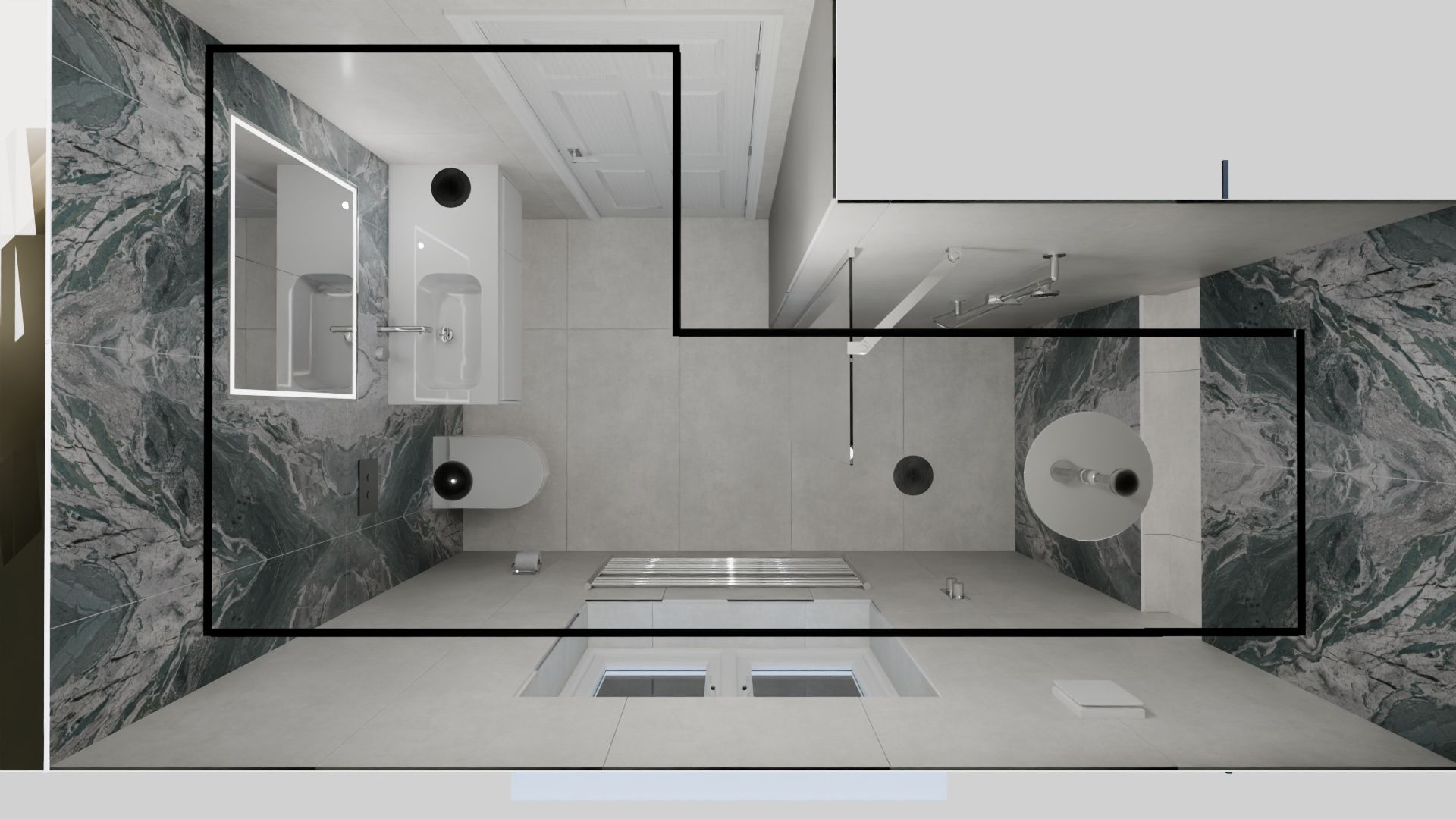 3D design render for a Braintree CM7 luxury ensuite wetroom — this is what our clients see before any work begins