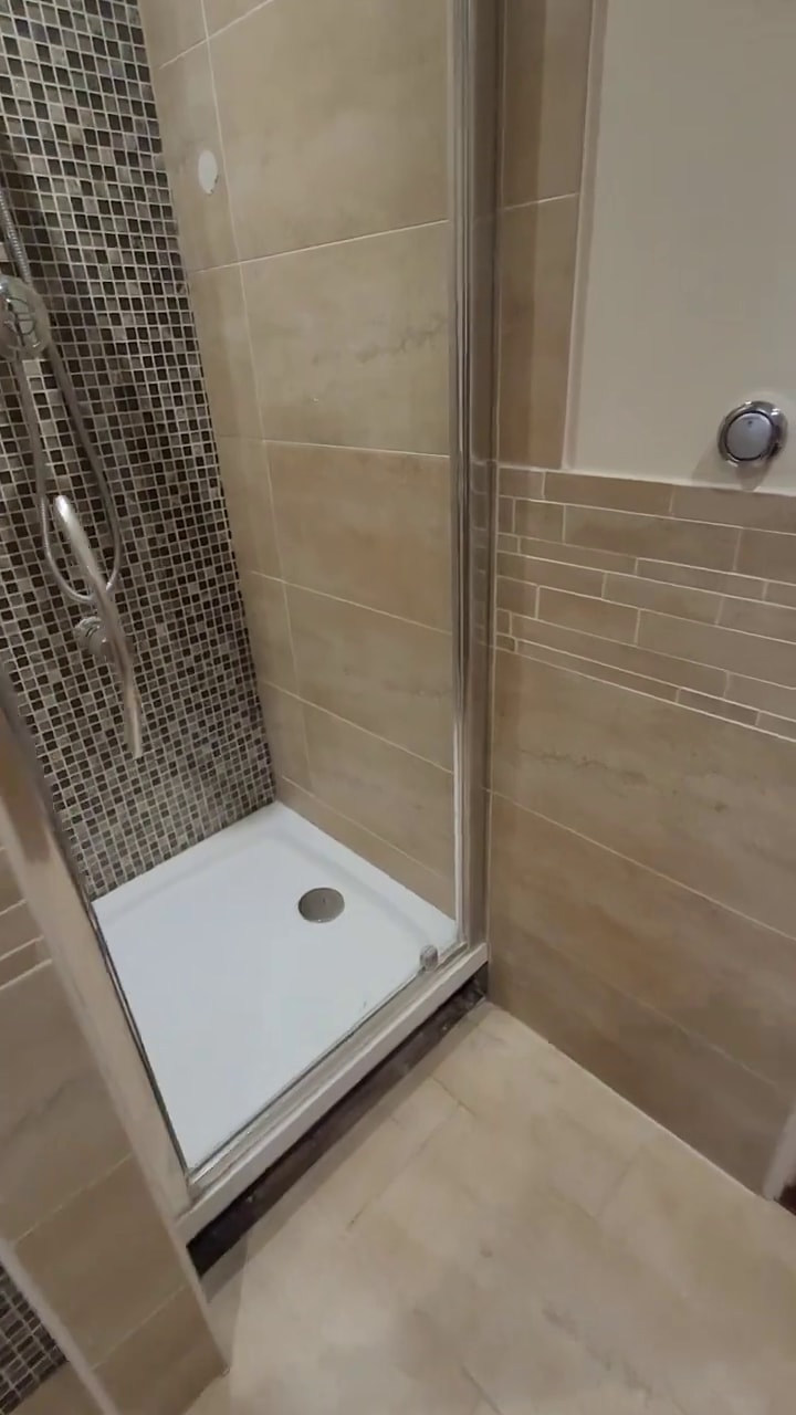 Original shower view Colchester bathroom before renovation