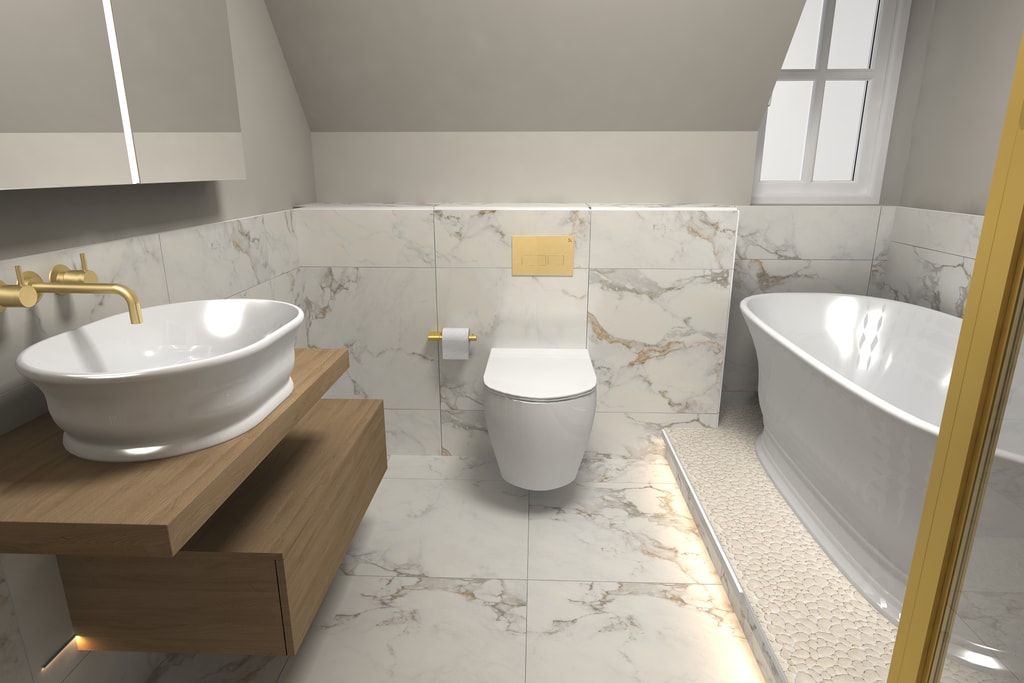 3D render of window wall view Colchester CO1 bathroom