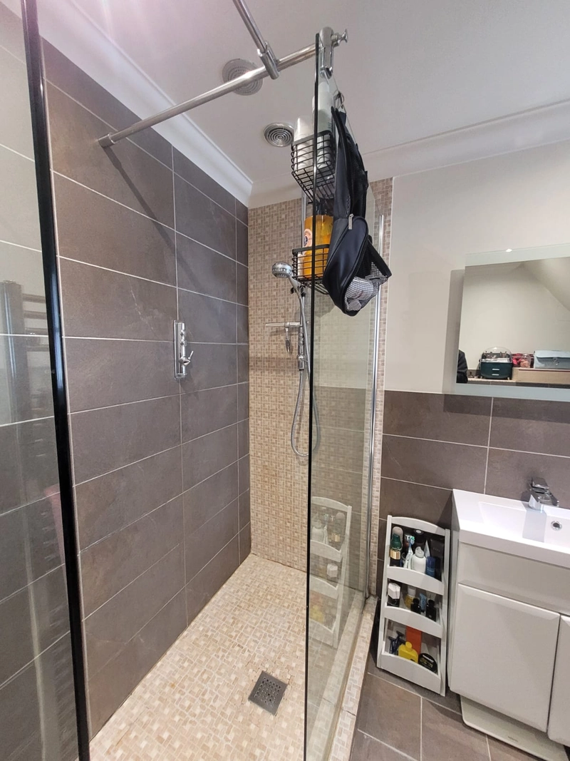 Original shower area before luxury wetroom installation Copford Green CO6 Essex