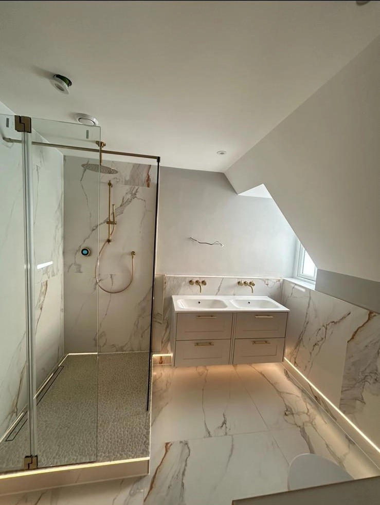 Luxury master ensuite installation overview Copford Green CO6 Essex Bowman Bathrooms transformation