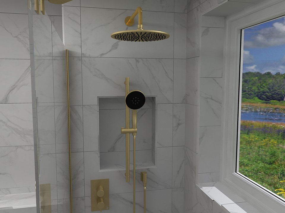 3D render complete overview Great Baddow CM2 family bathroom