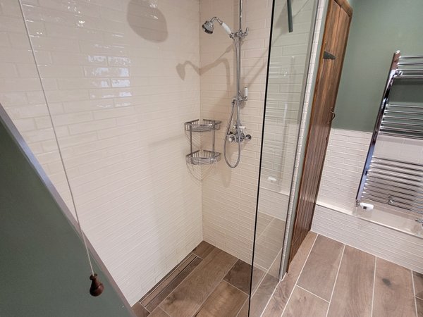 BC Designs Elmstead freestanding bath with chrome Victrion taps in Great Bardfield CM6 family wetroom