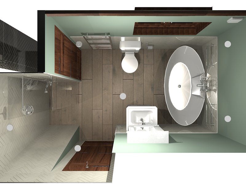 3D render overall wetroom layout Great Bardfield CM6