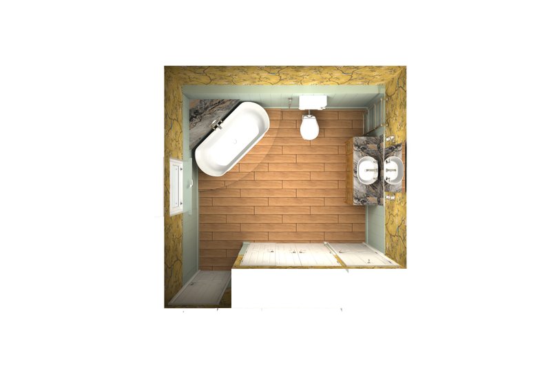 3D plan view of bathroom layout Halstead CO9 bedroom to bathroom conversion