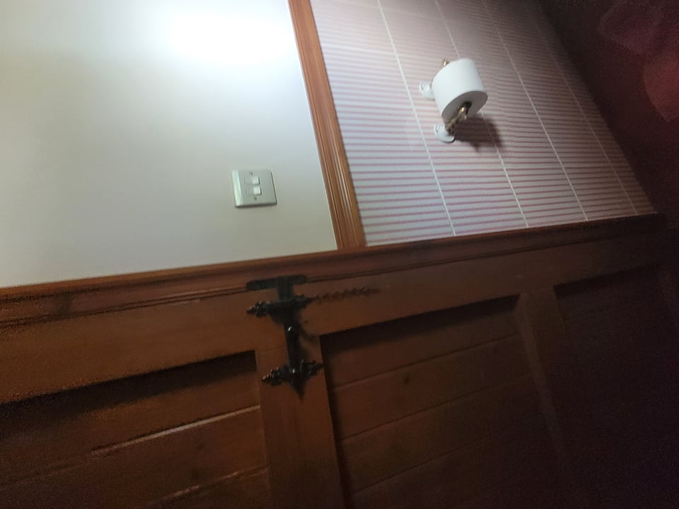 Original cloakroom Hatfield Peverel CM3 before renovation showing dated layout and plain walls